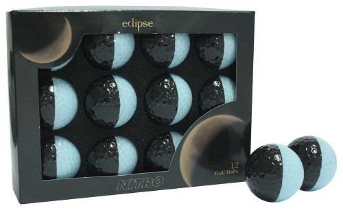 New Nitro Eclipse Golf Balls (Black/Light Blue) - Golf Balls Direct