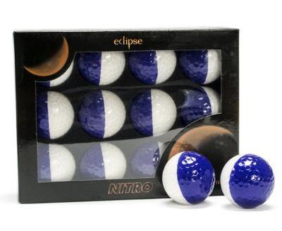 New Nitro Eclipse Golf Balls    (White/Dark Blue) - Golf Balls Direct
