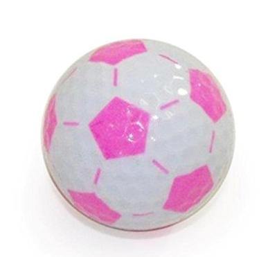 New "Pink and White Soccer Ball" Novelty Golf Balls (3 pack) - Golf Balls Direct
